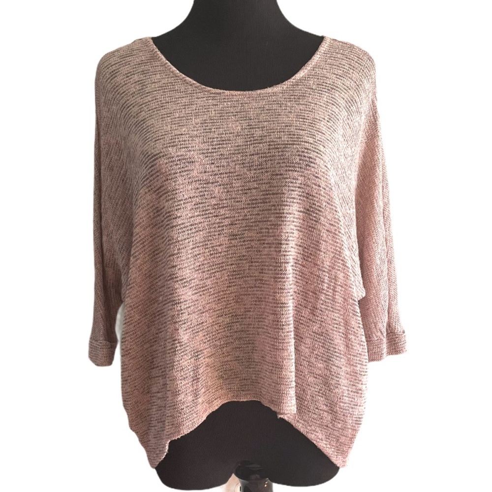 Casual Couture Hi-Lo Dolman with Embroidered Back